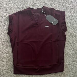 Figs Deep Burgundy Women's Blouse